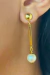 Brinco Médio com Fio Pérola Banhado em Ouro 18k