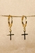 Brinco Argolinha com Cruz Banhado em Ouro 18k