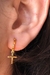 Brinco Argolinha com Cruz Banhado em Ouro 18k - comprar online