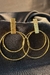 Brinco com Fio Grosso e Dois Círculos Banhado em Ouro 18k