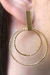 Brinco com Fio Grosso e Dois Círculos Banhado em Ouro 18k - comprar online