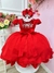 Vestido Infantil Vermelho Cinto de Pérolas Casamento Luxo (7504VMN) - comprar online