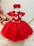 Vestido Infantil Vermelho C/ Renda Aplique Borboletas Flores (2184VL) na internet