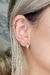 Brinco Argolinha Com Micro Zircônias Coloridas Banhado em Ouro 18k