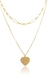 Colar Duplo com Coração Banhado em Ouro 18k - SHOPPING BRASILIA ATACADO & VAREJO