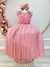 Vestido Infantil Longo Rose C/ Renda e Pérolas Damas (4341RC)