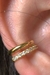 Piercing Fake Duas Tiras Lisa e Outra com Zircônias Banhado em Ouro 18k - comprar online