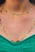 Colar Longo com Bolinha e Flor Banhado em Ouro 18k - comprar online