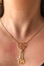Colar com Pingente da Fé, Da Paz E Da Gratidão Banhado em Ouro 18k