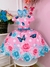 Vestido Infantil Rosa Chiclete Jardim das Borboletas Pérolas (0745RS)