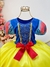 Vestido Fantasia Infantil Branca de Neve Amarelo Capa Tiara (4025BN) - loja online