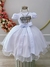 Vestido Infantil Branco C/ Renda e Cinto de Pérolas Luxo (1054BR) - comprar online