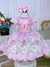 Vestido Infantil Rosa Jardim das Borboletas Strass Pérolas (2294RS) na internet