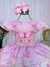 Vestido Infantil Rosa Jardim das Borboletas Strass Pérolas (2294RS)