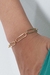 Pulseira de Elos Intercalados Com Círculo Banhado em Ouro 18k