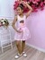 Fantasia Infantil Bailarina Rosa Body e Saia Luxo (0102RS)