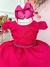 Vestido Infantil Pink C/ Cinto de Pérolas Casamento Luxo (7504PK)