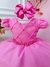 Vestido Infantil Rosa C/ Cinto de Pérolas Casamento Luxo (7504R) - comprar online