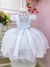 Vestido Infantil Branco Cinto Pérolas Damas Casamento Luxo (7504BR) - loja online