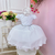 Imagem do Vestido Infantil Branco Cinto Pérolas Damas Casamento Luxo (7504BR)