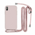 Capa Com Alça para iPhone 7 ao 15 Pro Max - Rosa Modelo do iPhone:Xs Max (994) - loja online