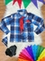 Camisa Flanelada Xadrez Junino Azul C/ Lenço e Gravata (0420AZ) - comprar online