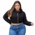 Jaqueta feminina cropped teddy com capuz e zíper 38 ao 50 - casaquinho feminino curto sherpa pelúcia de manga longa M G1 (086jaqusherzipcapuz)