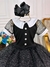 Vestido Infantil Preto Gola Branca C/ Glitter Princesas (4047PT) - comprar online