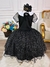 Vestido Infantil Preto Gola Branca C/ Glitter Princesas (4047PT) - comprar online