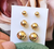 Brincos de Bolinha trio 3p kit Banhado a Ouro 18k Semijoias Plaque Antialérgica