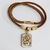 Colar em Couro Sao Jorge Country Banhado a Ouro 18k Joias Lepich