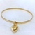 Pulseira Escrava Com Coração Bnhada a Ouro 18k Semi Joias