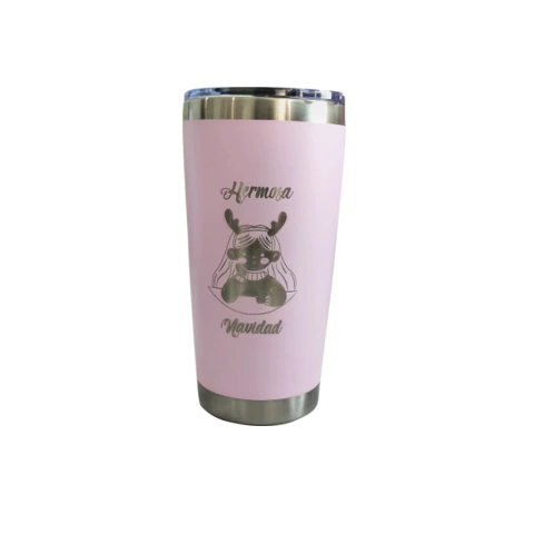 TERMO FELIZ NAVIDAD ROSA