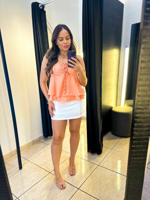 Cropped babado trapeado bojo