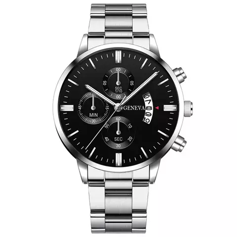 Relógio De Pulso De Quartzo De Aço Para Homens, Relógios De Luxo, Calendário