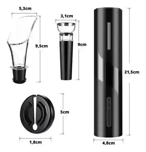 Kit Abridor de Vinhos Saca Rolhas Elétrico Automático