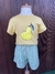 Conjunto de short clochard e T-shirt com aplique em Pera - Bela Arteira moda infantil 
