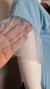 Blusa Azul Com Mangas Em Tule Com Brilho na internet