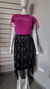 Saia em Tule Preta Com Bordado Floral - comprar online
