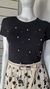 Blusa Preta Com Aplicação De Pérolas - comprar online
