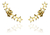 Brinco Ear Cuff Mini Estrelas Vazados Folheado Em Ouro 18k