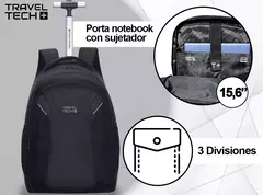 Mochila Carro 18 Travel Tech Negra 16023 - ZATIMA MAYORISTA