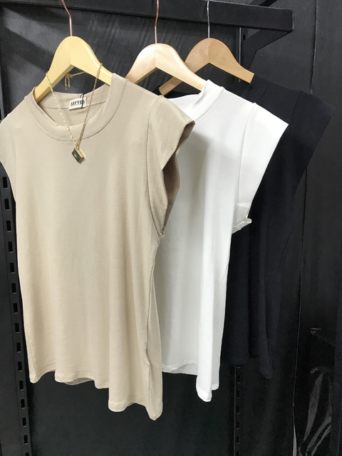 Kit 3 Blusas Básicas Muscletee tons Neutros viscolycra com ombreira - (cópia) - comprar online