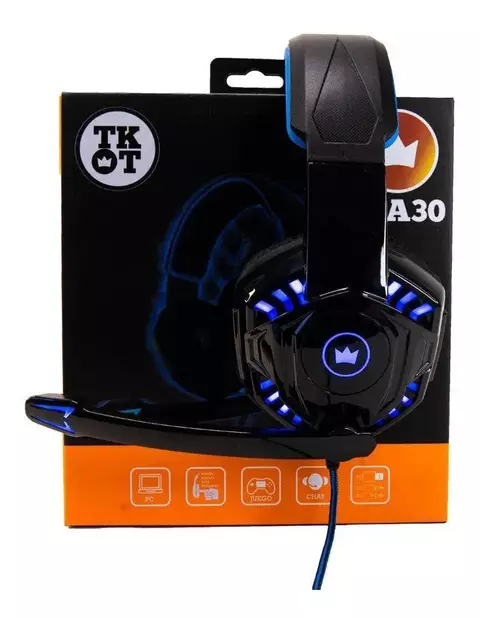 Auriculares Gamer Micrófono Vincha TKOT TK-A30 Headset Led - Negro - comprar online