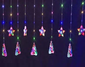 Cascata com 110 LEDs 9 Colorido e 9 branco quente Árvore com estrela transparente 2,5 metros bivolt. - comprar online