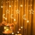 Cascata com 150 LEDs Branco Quente fio de Fada estrela e lua na ponta 8 funções 2,5 metros bivolt. - comprar online