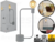 Luminária de mesa Aramis com entrada USB 40X21cm aço cinza.