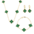 Conjunto Dourado Trevo Verde