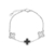 Pulseira Prateada de Trevos Pretos e Brancos Cravejados de Zircônia - comprar online