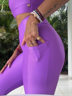 Conjunto Roxo Canelado - Dedemelon Fitness